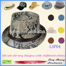 Low Price Wholesale Fashion Ribbon Women 100% Chapeau en paille en papier, LSP04